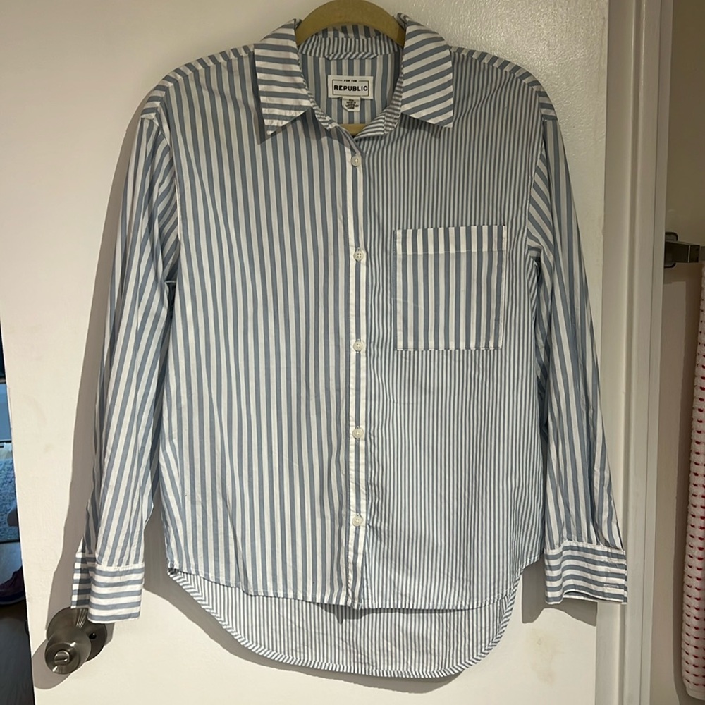 Blue striped button down -For The Republic